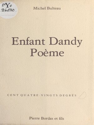 cover image of Enfant Dandy Poème